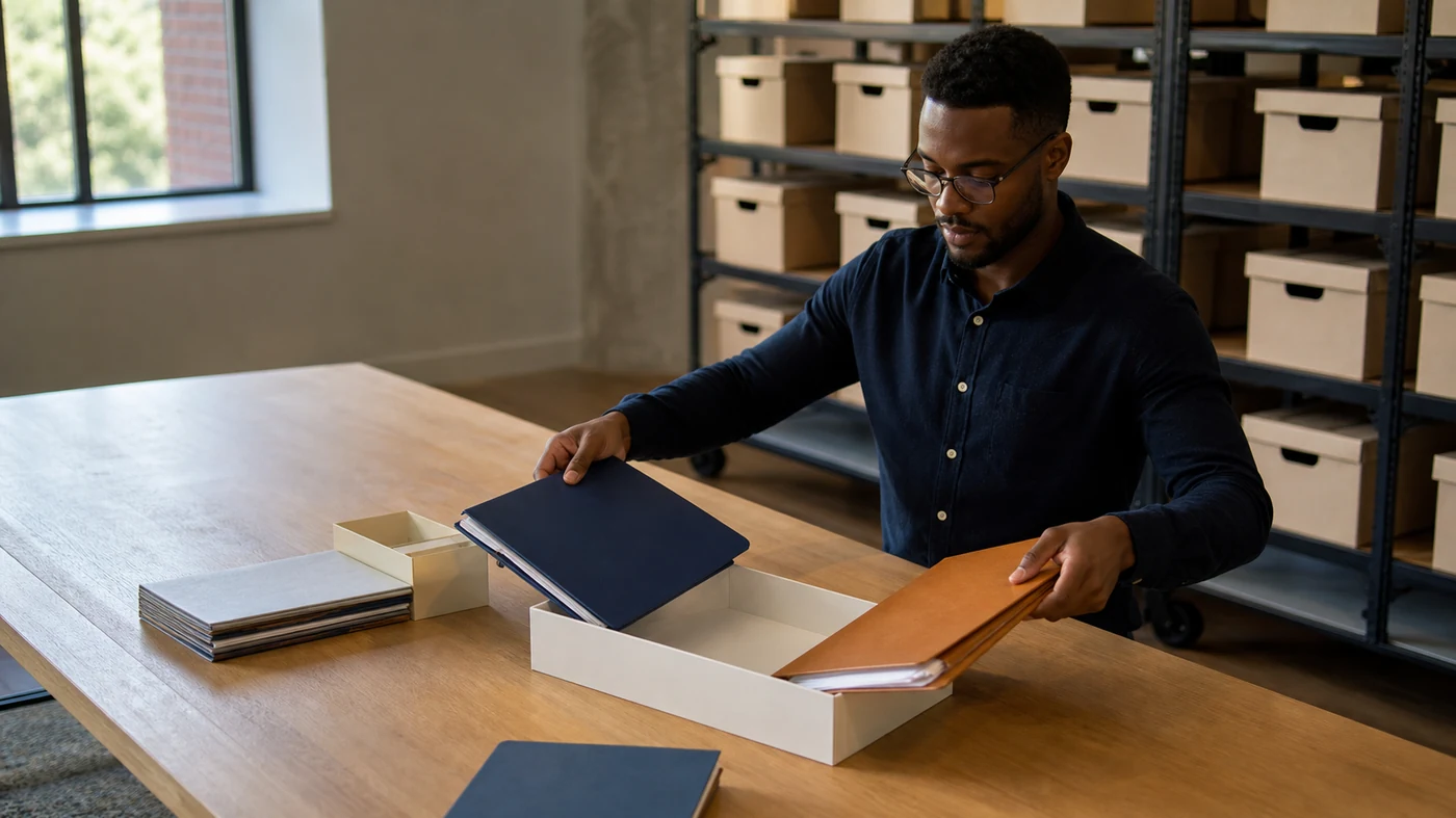 An accounting operations specialist reconciling accounts payable, accounts receivable and supporting records