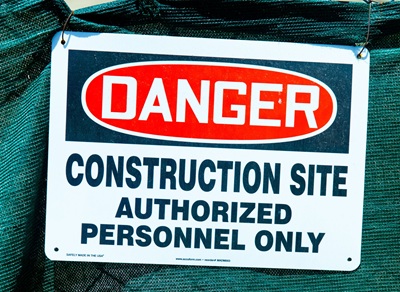 Danger: construction site, authorized personnel only